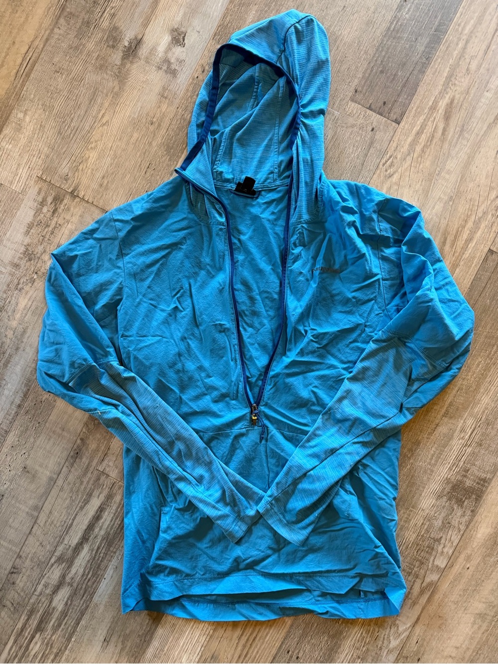 Patagonia Lightweight Hooded Pullover in Aqua Blue